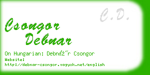 csongor debnar business card